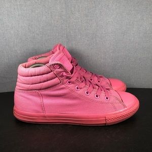 Converse Pink High-Top Sneakers with Monochromatic Design